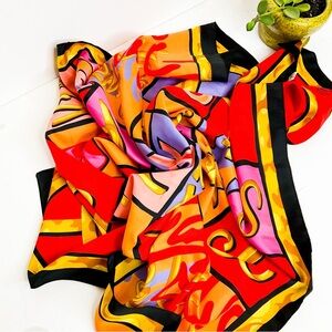 Paloma Picasso Colorful Silk Astrological Sun Sign Zodiac Scarf